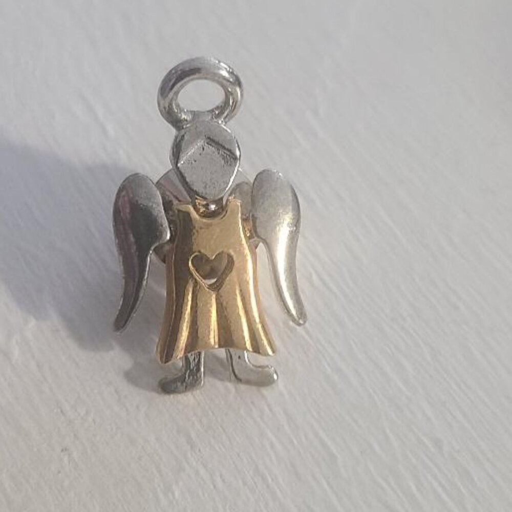 GCI Silver & Gold Angel Lapel Pin Tie Tack Brooch